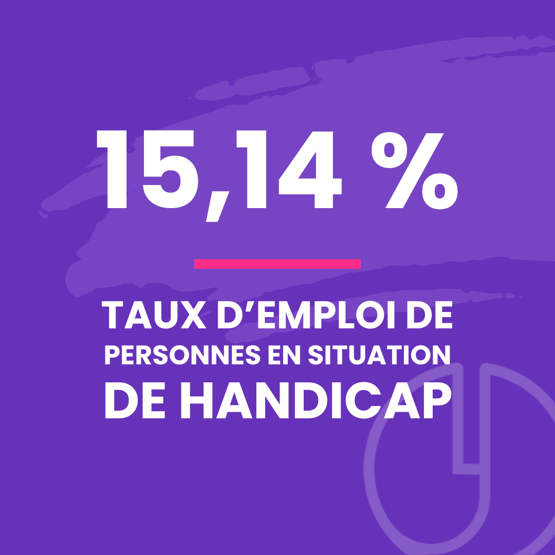 15,14% : taux d'emploi de personnes en situation de handicap