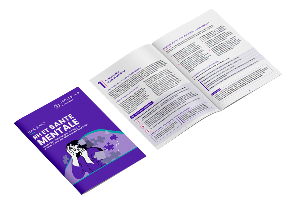Visuel de couverture et d'intérieur du livre blanc Santé mentale